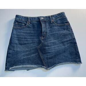 Old navy women’s high rise secret smooth pockets button zipper jeans skirt
